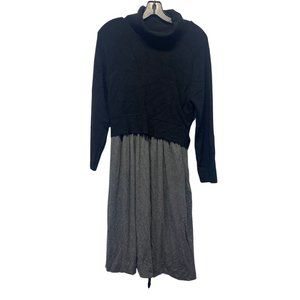 Anthropologie Moth Black Sweater Charcoal Gray Knit Dress